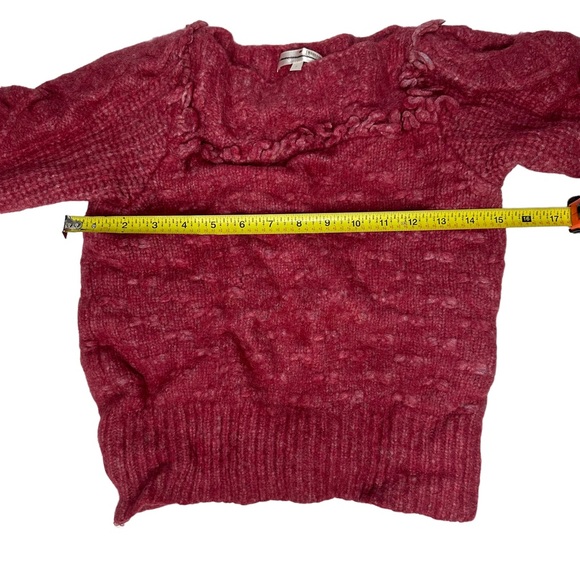 LoveShackFancy Kingston Rose Pink Fringe Sweater Alpaca Wool Sweater - Picture 8 of 16